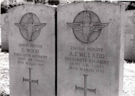 Headstone of Pte A J Reid, Beja War Cemetery, Tunisia