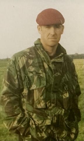 OS Adam Fraser-Hitchen wearing DPM and airborne beret