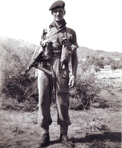 A young Private William Baker in full kit