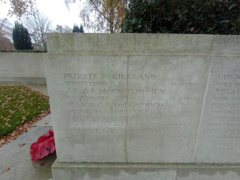 OS Communal headstone in southern cemetery Manchester