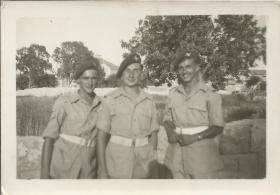 Cpl E Sellers and friends. Haifa, June 1946.