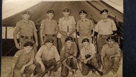 Members of 16 Parachute Heavy Drop Coy RAOC Cyprus 1971 with SLRs