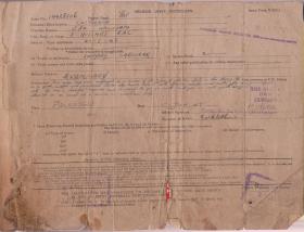Eric Clitheroe 3rd Hussars Document