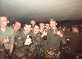 Members of 10 Para Celebrating at the end of Ex Lionheart 1984