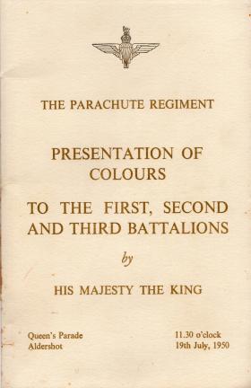 Presentation of Colours Parade Booklet 1950