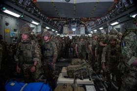 Members of 16 Air Assault Brigade arrive in Kabul on Op Pitting