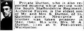 OS Stanley Dutton newspaper report