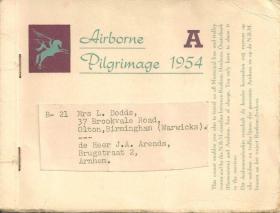 OS Mrs Dodds invitation to the 1954 Airborne Pilgrimage