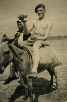 OS Knowles Stock on a Donkey in Palestine C1947