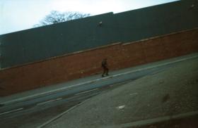 OS Paratrooper returning back to the security forces base at RUC Woodbourne, West Belfast.jpg