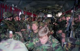 On the Chinook with 3 PARA on route to East Tyrone