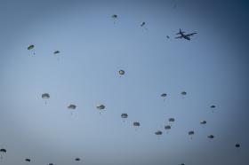 OS Parachutes descending on Ex Falcon's Leap 2024