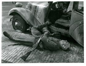 The dead body of Major General Friedrich Kussin after he was ambushed by the 3rd Battalion.