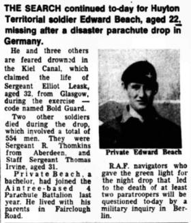 Edward Beach newspaper cutting