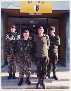 Major General Mike Jackson and Lieutenant General Pike outside IFOR's Multi-National Division South West HQ (Bosnia), when Mike was its GOC