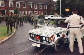 Mike Jackson leaving Banja Luka (Bosnia and Herzegovina), when he was GOC of IFOR's Multi National Division Southwest