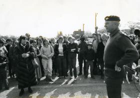 OS RSM Simpson and 2 Para families, Montgomery Square, Aldershot. April 1982