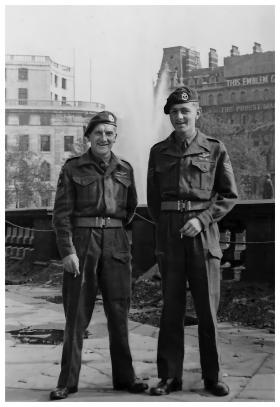 Sgt WH Wastell 016 and GP Harry Ridgeway Trafalgar Square Oct (1949)