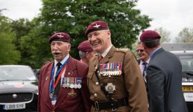 Tom Schaffer with Gen. Sir John Lorimer in Normandy