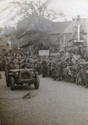 The first jeep into Stavanger, Norway,