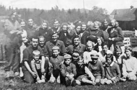 Elements of HQ Trp, 1st AB Recce Squadron with locals at Feiring, Norway. 16 June 1945.