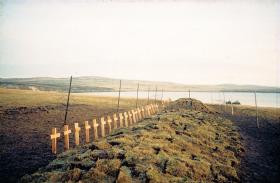  Temporary burial site for the majority of 3 PARA Teal Inlet Falklands 1982