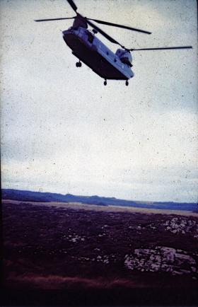 Chinook on Operation Corporate, Falklands, 1982.