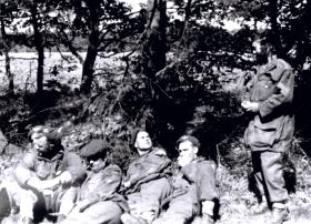 Members of the 12th Para Bn rest prior to final dash to the Baltic, April 1945.