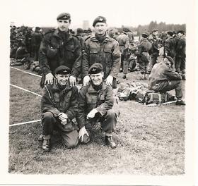 Members of 1 Assault Pioneer Platoon, S Coy, 17th Bn before a Battalion drop, 1957