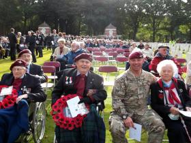 Sgt Tom Blakey and veterans of 21st Independent Parachute Company at Oosterbeek War Cemetery, 23 September 2012.