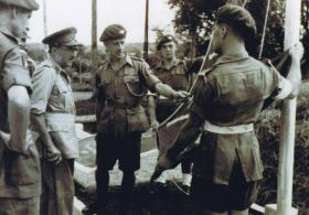 Field Marshal Lord Alanbrooke with Lt Col Darling during an inspection of the 12th Para Bn, December 1945.