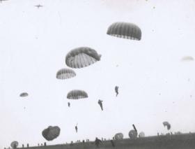 12th Para Bn land on a drop zone, undated.
