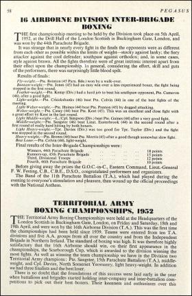 16 Airborne Division Boxing Article 1952