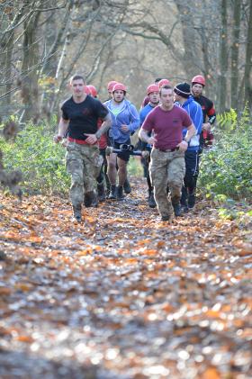 The Salford Red Devils rugby league team put through its paces by The Parachute Regiment, December 2015.