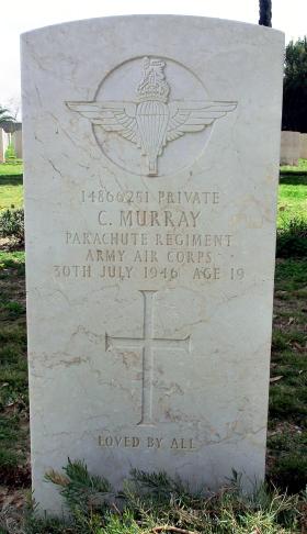 Grave of Pte Colin Murray, Ramleh War Cemetery, Israel, 2015.