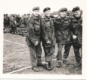 Members of Assault Pioneer Platoon S Coy 17th Bn before a Battalion Drop, 1957
