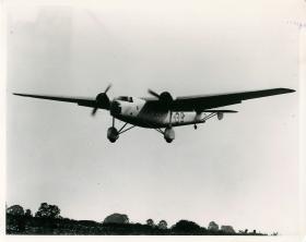 Bristol Bombay aircraft flying at low level.