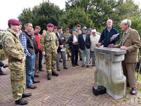 John Waddy delivering a battlefield tour, Arnhem, September 2012.