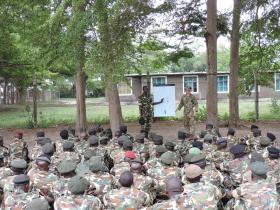 The Royal Irish Regiment train East African troops for operations.
