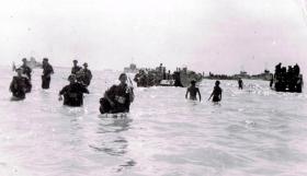 12th Para Bn coming ashore at Port Dickson, Malaya, August 1945.