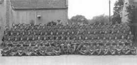 Group photograph of A Company, 2nd Parachute Battalion, Easton Hall, Lincs, June 1944.