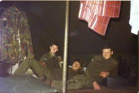 Men of A Coy, 4 PARA having a rest in a luxury tent in Hameln, Germany, 1980s