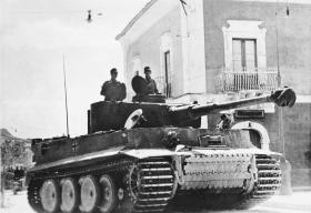 German Panzer VI (Tiger Tank 1) in action in Sicily