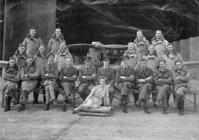 Group photograph of B Flight on training course at 16 EFTS RAF Burnaston, 1942
