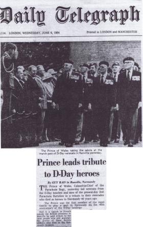 Newspaper cutting of 40th anniversary D-Day commemorations, 6 June 1984