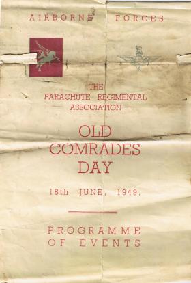 PRA Old Comrades Day programme, June 1949