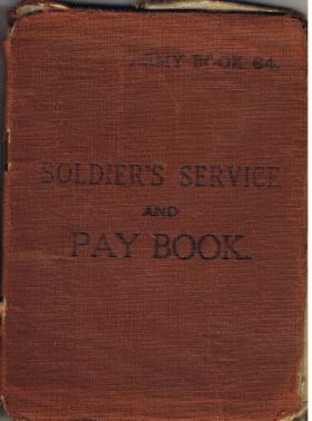 Pte William Ralphs' first Army Pay Book
