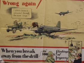 Poster comically depicting incorrect procedure - When you break away from the drill. . . 