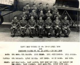 Members of the Heavy Drop and Checkers Course held at AATDC, RAF Old Sarum, 1958.