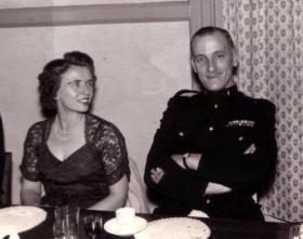 RSM J Alcock with his wife 'Peggy', date unknown.